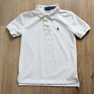 Ralph Lauren Kids Classic Fit White Polo T-Shirt Boys Size Medium 10-12